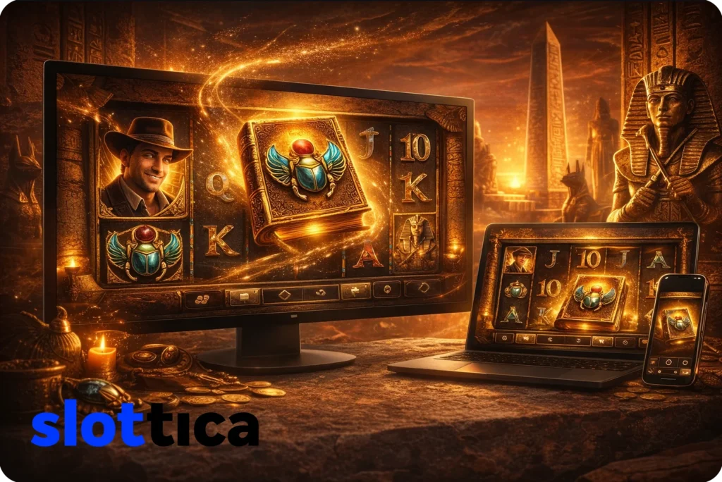 Benutzeroberfläche und visuelle Gestaltung von Book of Ra Deluxe mit klarer Struktur und ägyptischem Design