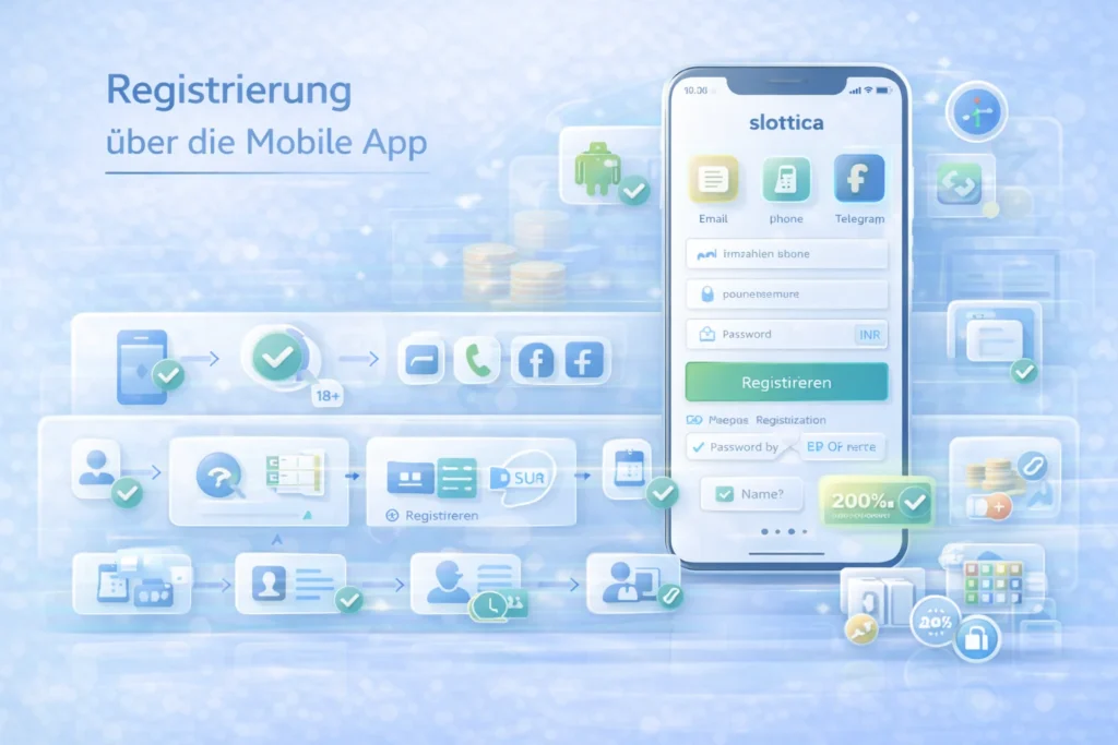 Registrierung bei Slottica über die Mobile App auf Android und iOS